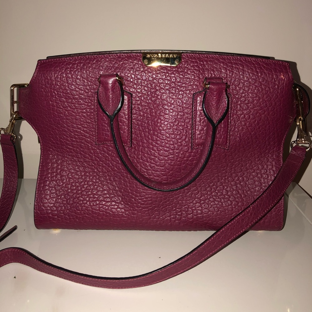 Burberry Large Red Satchel, Excellent Condition!